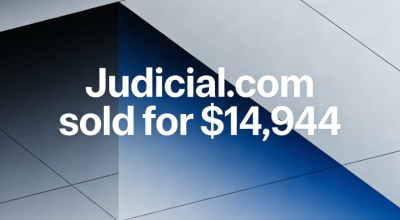 The domain name Judicial.com, representing the legal field, was sold for $14,944