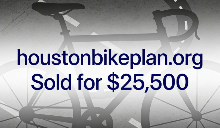 houstonbikeplan.org Sold for ,500 via GoDaddy