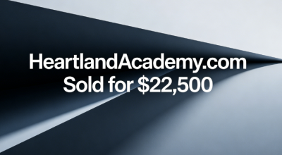 HeartlandAcademy.com Sold for $22,500 via DomainMarket.com