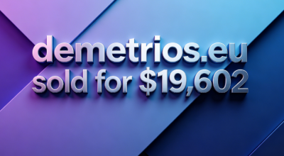 The prestigious European country code domain demetrios.eu sold for $19,602