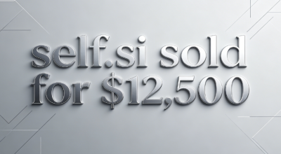 The domain self.si sold for $12,500, showcasing the power of "self."
