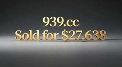 939.cc Sold for $27,638 via GoDaddy