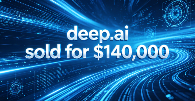 The premium AI domain deep.ai sold for 0,000, highlighting its value in the AI sector