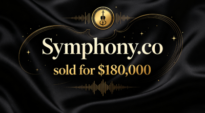 Symphony.co, a 15-year long-term investment, finally sold for $180,000, realizing the value of a classic domain name
