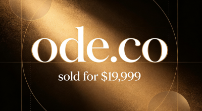 The premium three-letter domain name ode.co sold for $19,999