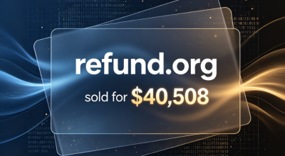 The domain name refund.org, a high-demand term, was sold for $40,508, highlighting its value