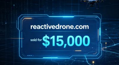 The premium domain name reactivedrone.com was sold for $15,000 through Afternic