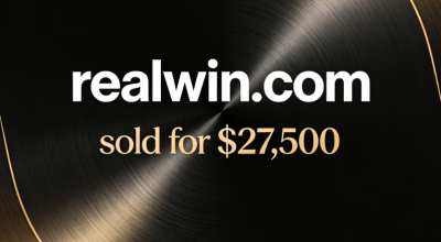 The domain name realwin.com was sold for $27,500, with its excellent connotation boosting its premium price