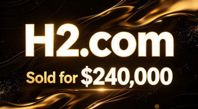 Premium Short Domain Name H2.com Sold for $240,000 on Sedo Platform