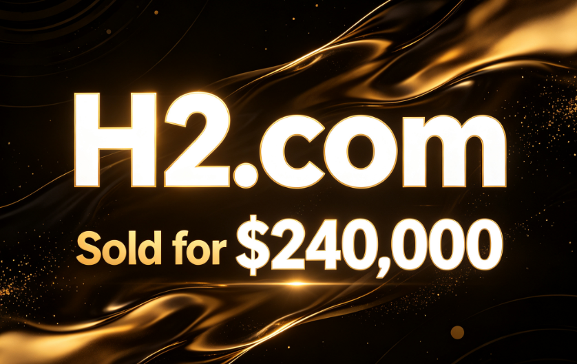 Premium Short Domain Name H2.com Sold for 0,000 on Sedo Platform