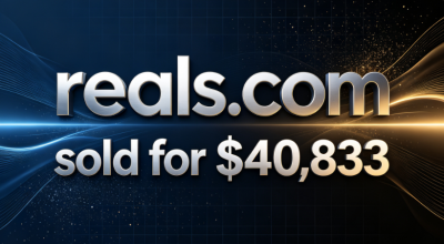 The premium .com domain name reals.com sold for $40,833 on GoDaddy