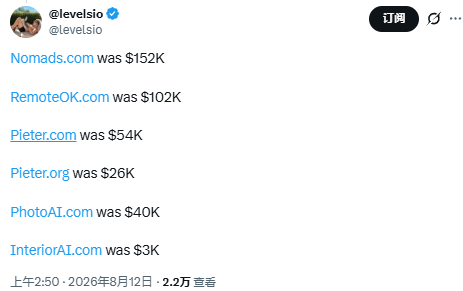 Domain Value: When Pieter Levels Spends 0,000 on "House Numbers"
