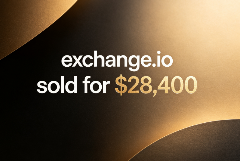 The domain name exchange.io was sold for ,400, demonstrating its inherent traffic potential