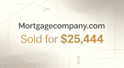 Mortgagecompany.com Sold for $25,444, High-Quality Domain Name in the Mortgage Industry Sees renewed interest