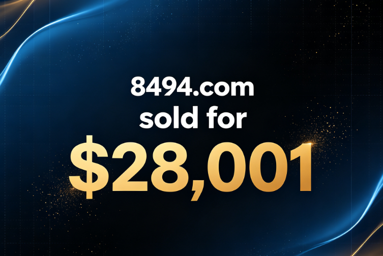 The four-digit domain name 8494.com was successfully traded for ,001