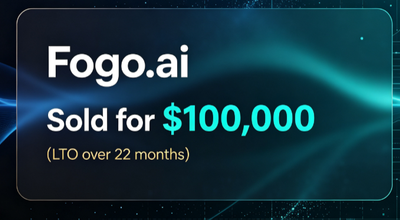 Fogo.ai Completes LTO Sale for $100,000, CVCV.ai Domain Value Continues to Rise